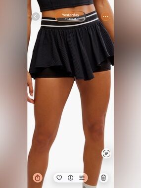 Free People Movement Sultry Ruffled Skort with Striped Waistband in size large